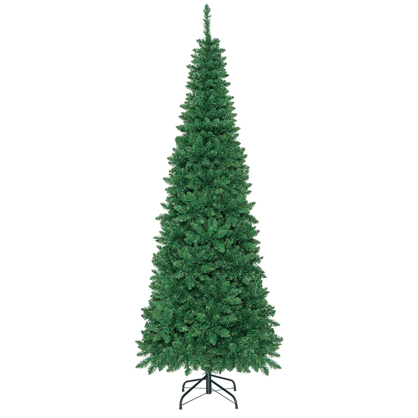 6.5' / 7.5' Pre-Lit Hinged Artificial Pencil Christmas Tree-7.5 ft