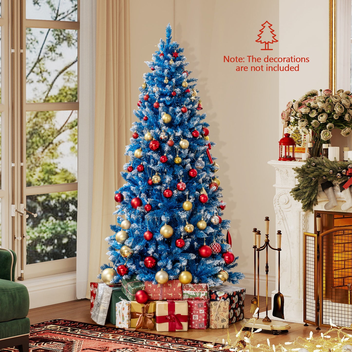 6/7/8/9 FT Artificial Christmas Tree with 767 Snowy Branch Tips-9 FT