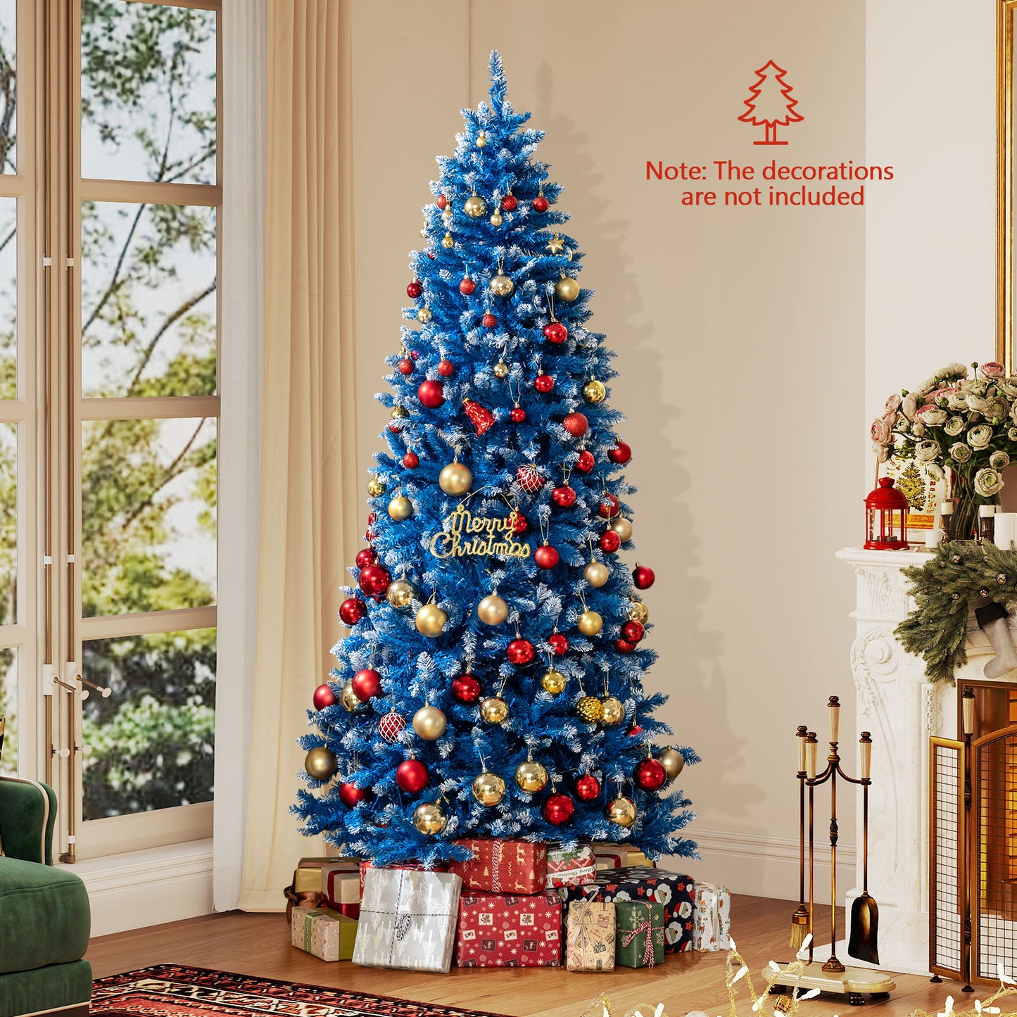 6/7/8/9 FT Artificial Christmas Tree with 767 Snowy Branch Tips-9 FT