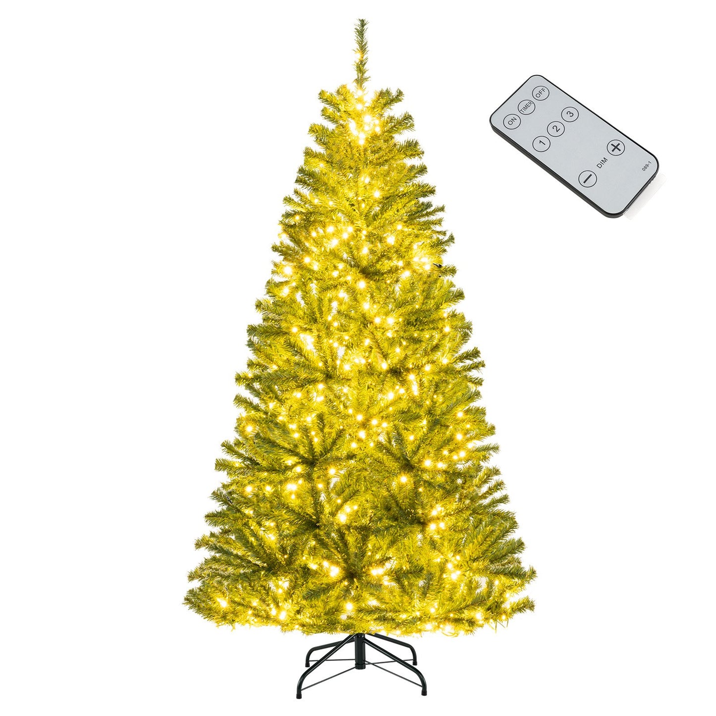 6/7/8 FT Pre-Lit Artificial Christmas Tree with Remote Control and LED Lights-7ft