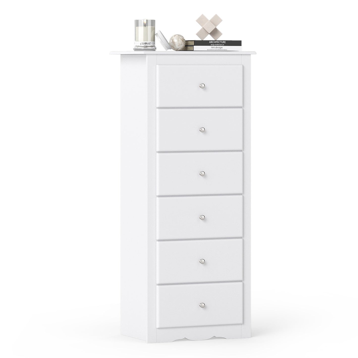 6 Drawers Chest Dresser Clothes Storage Bedroom Furniture Cabinet-Black