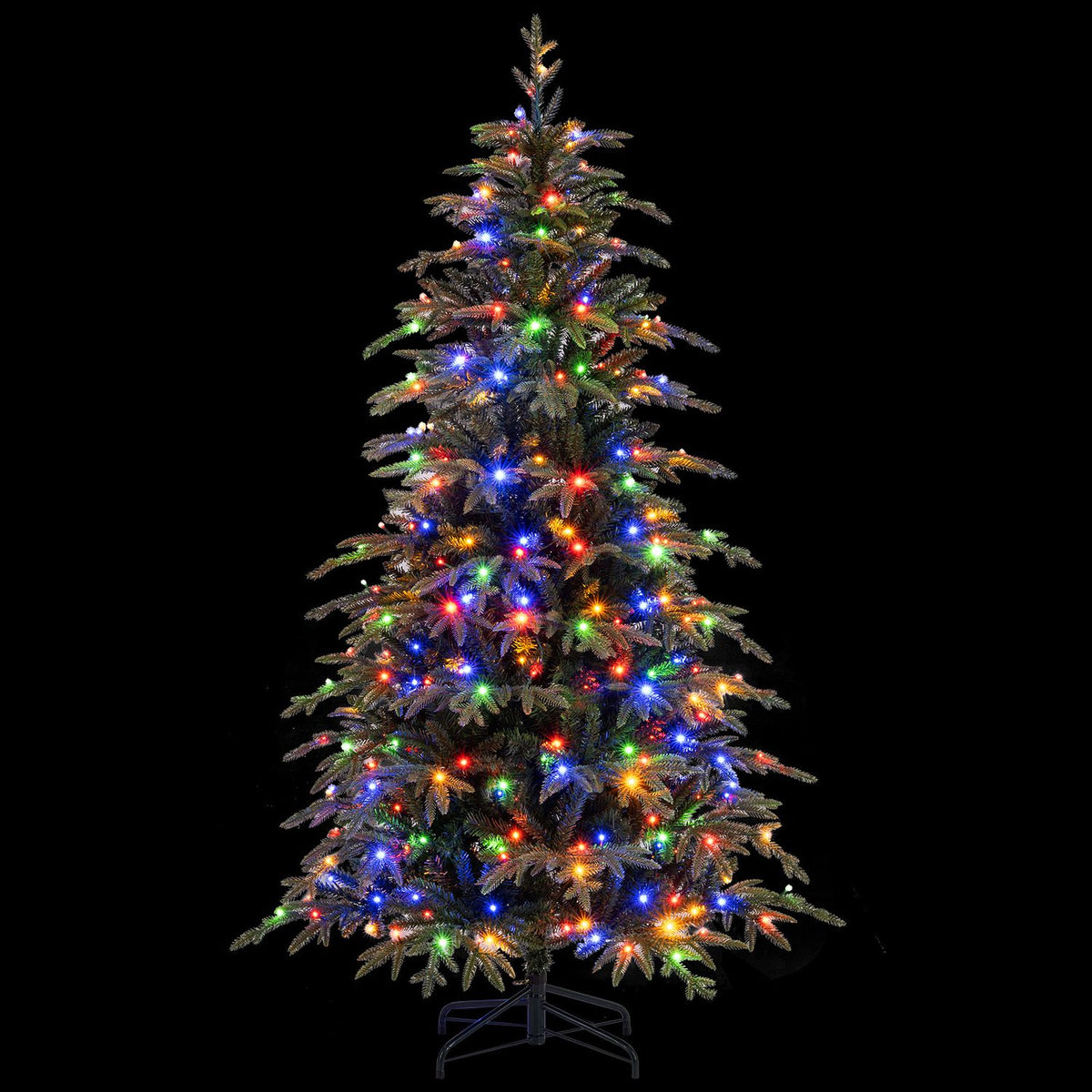 6 FT Pre-Lit Artificial Christmas Tree Hinged Xmas Tree with LED Lights