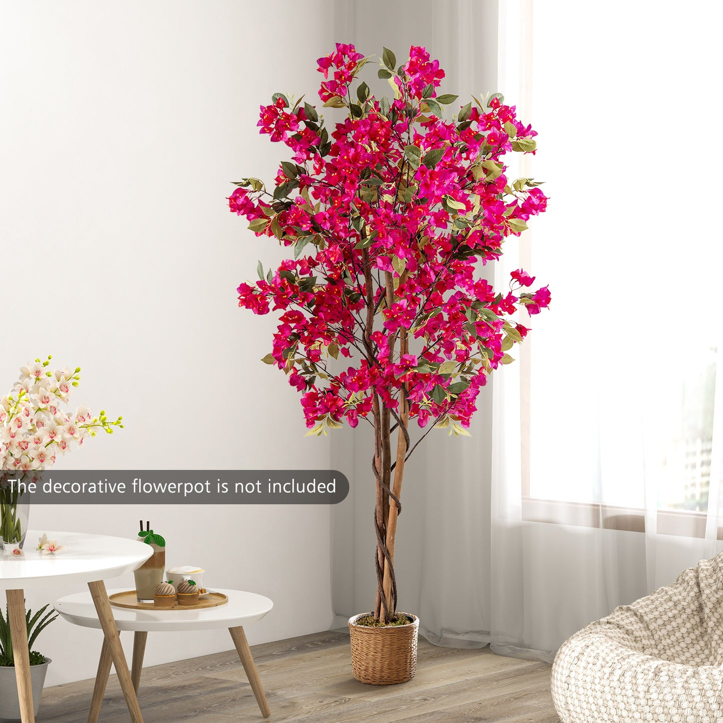 6 Feet Artificial Bougainvillea Tree with 910 Flowers-2 Pieces
