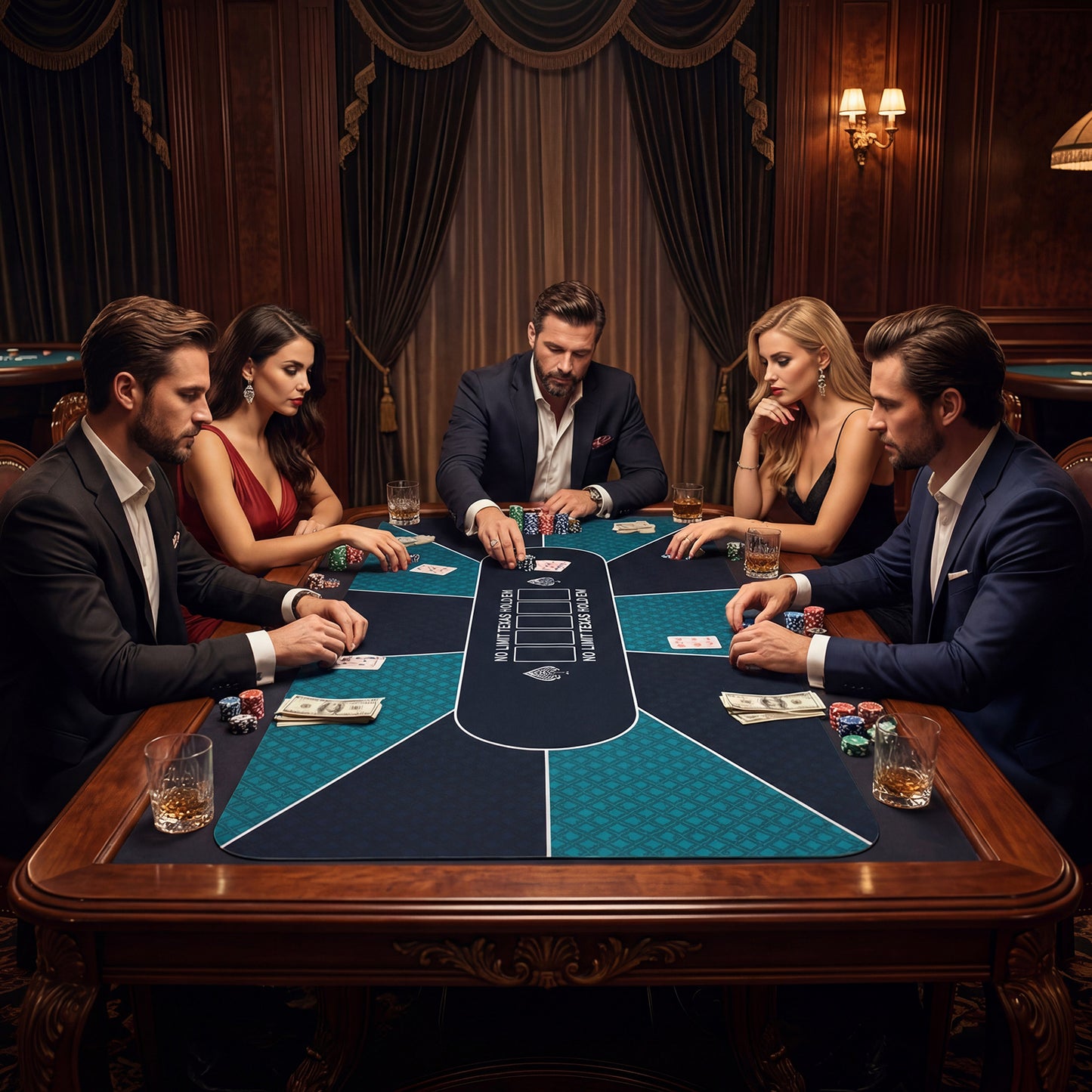 70 x 35 Inch Poker Table Top with Water-repellent Surface for 10-Player-Green