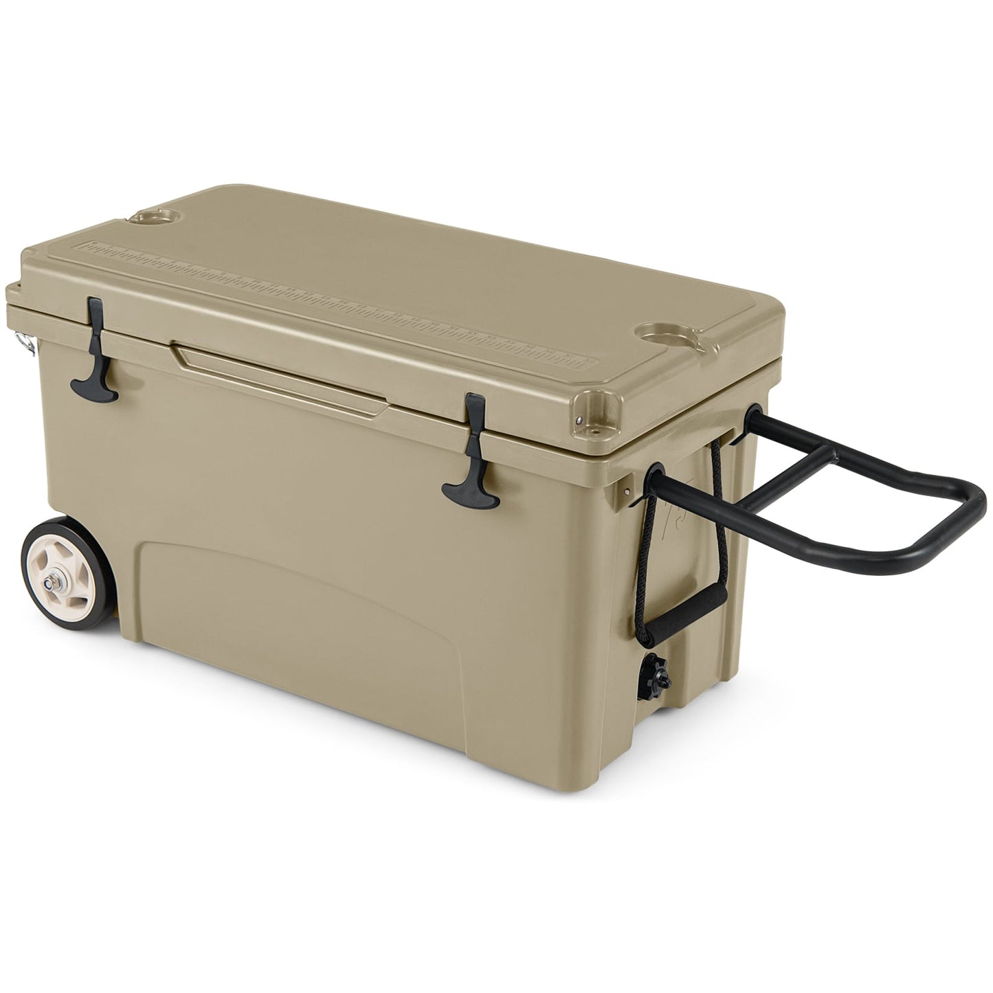 75 Quart Portable Hard Cooler with 6-Day Ice Retention and Wheels-Gray