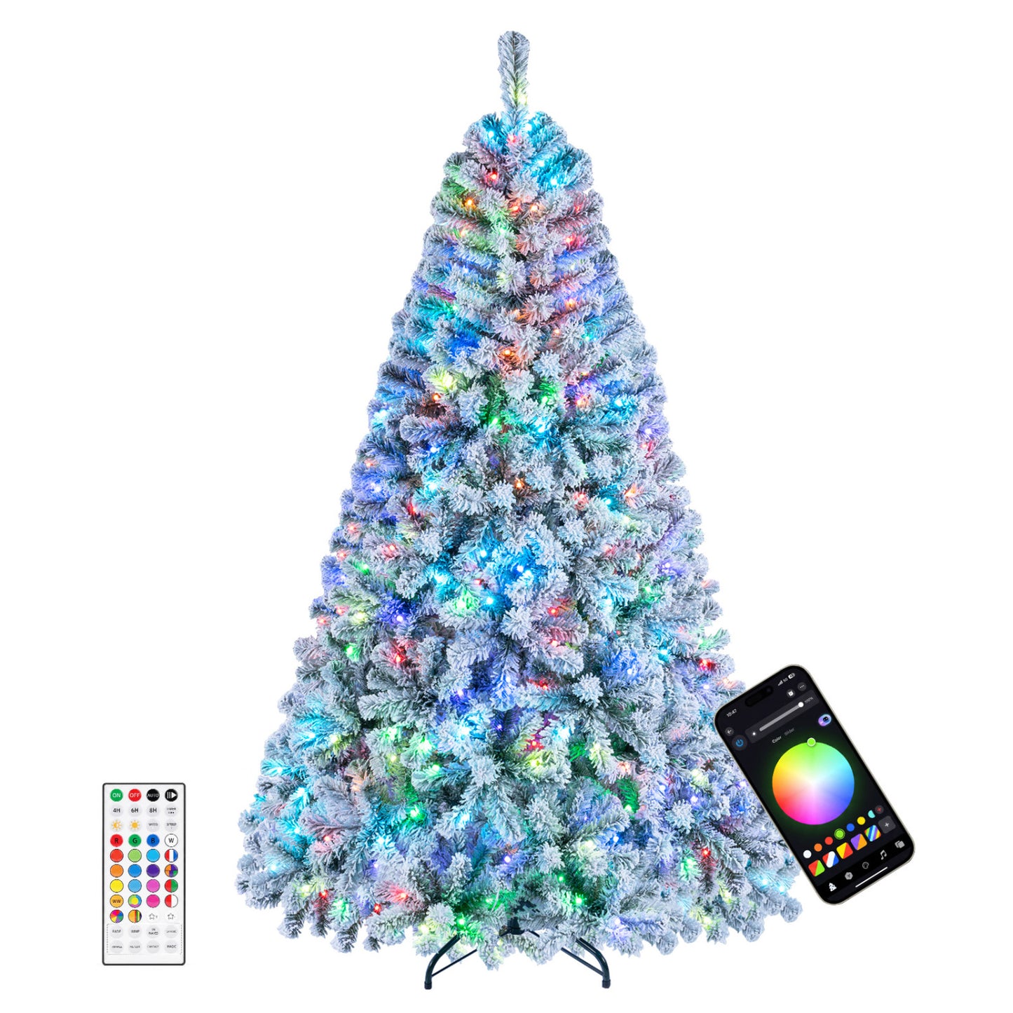 7.5/6 FT Smart Pencil Christmas Tree with APP Remote & RGB Lights and Music Sync-6FT
