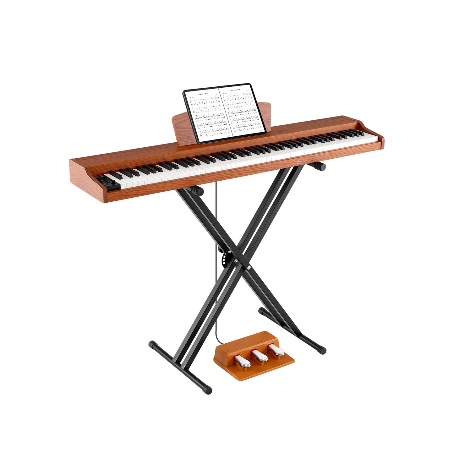 88-Key Keyboard Piano Set with Adjustable Stand-Black