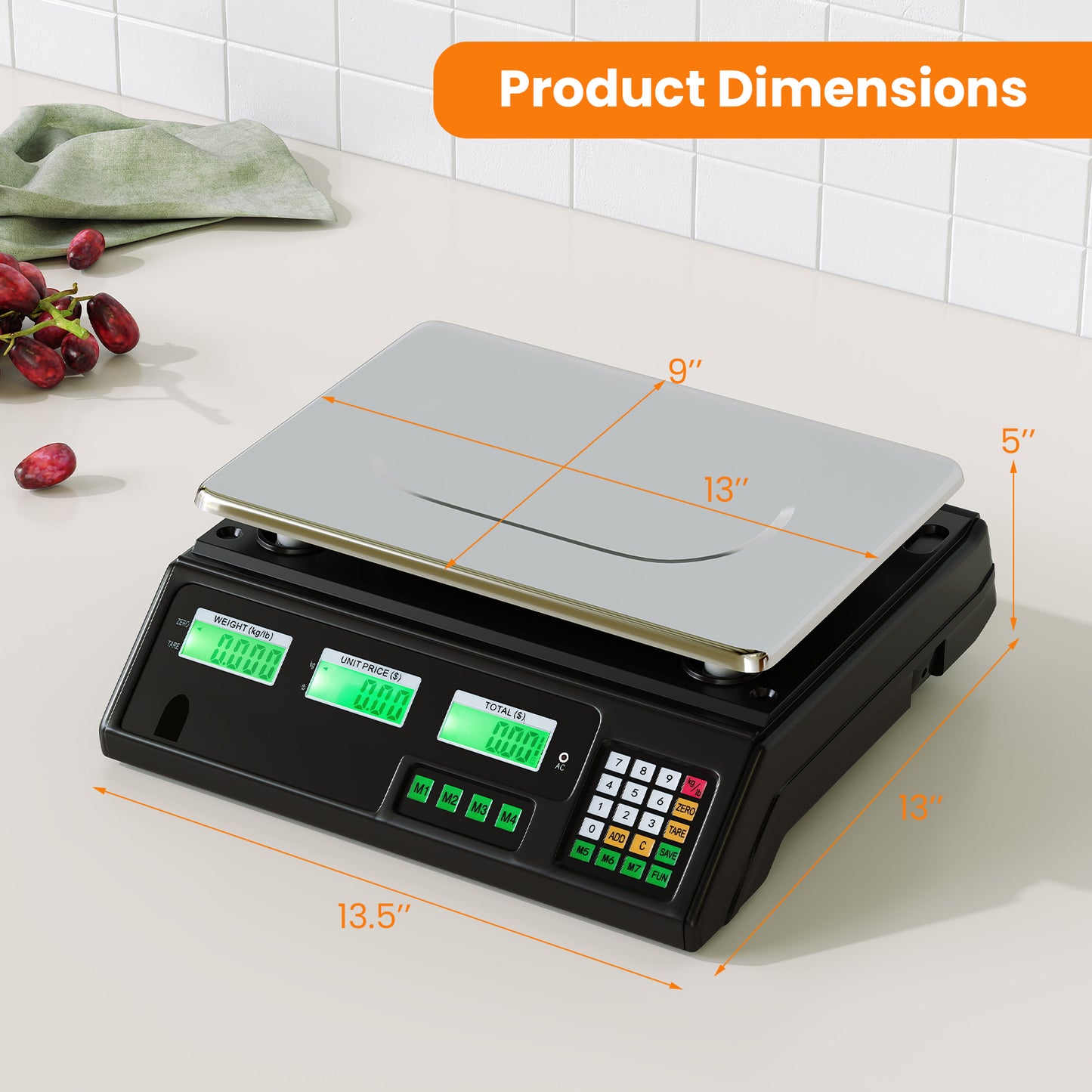 88lb Price Computing Scale Digital Commercial Food Scale with Counting Function