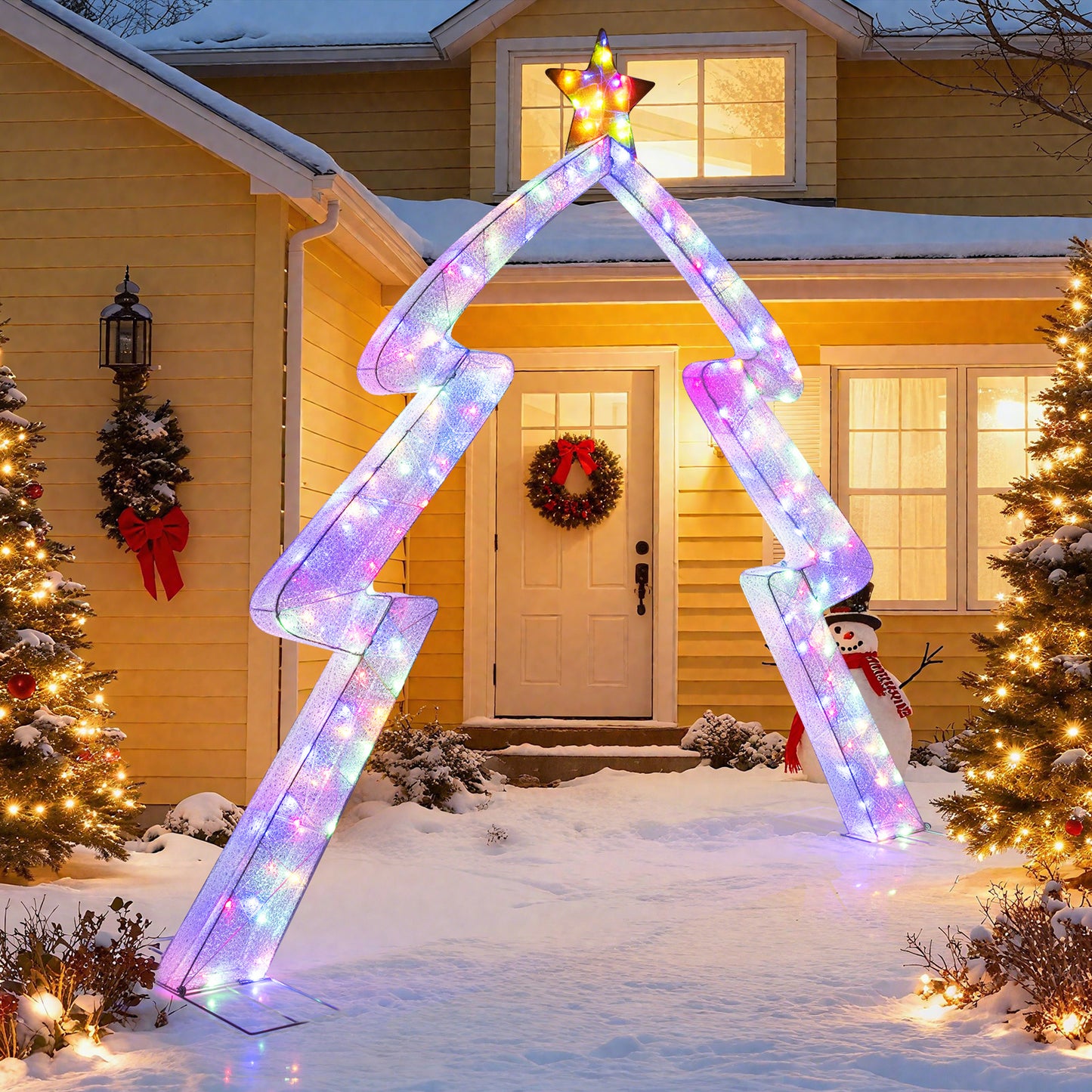 8.8 Feet Christmas Tree-shaped Archway with Top Star