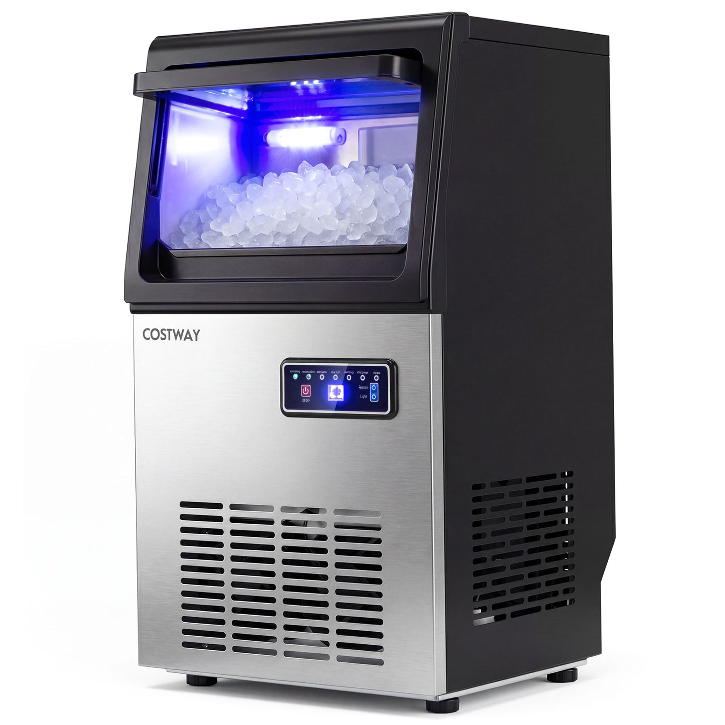 90 LBS/24H Commercial Nugget Ice Maker with Self-Cleaning