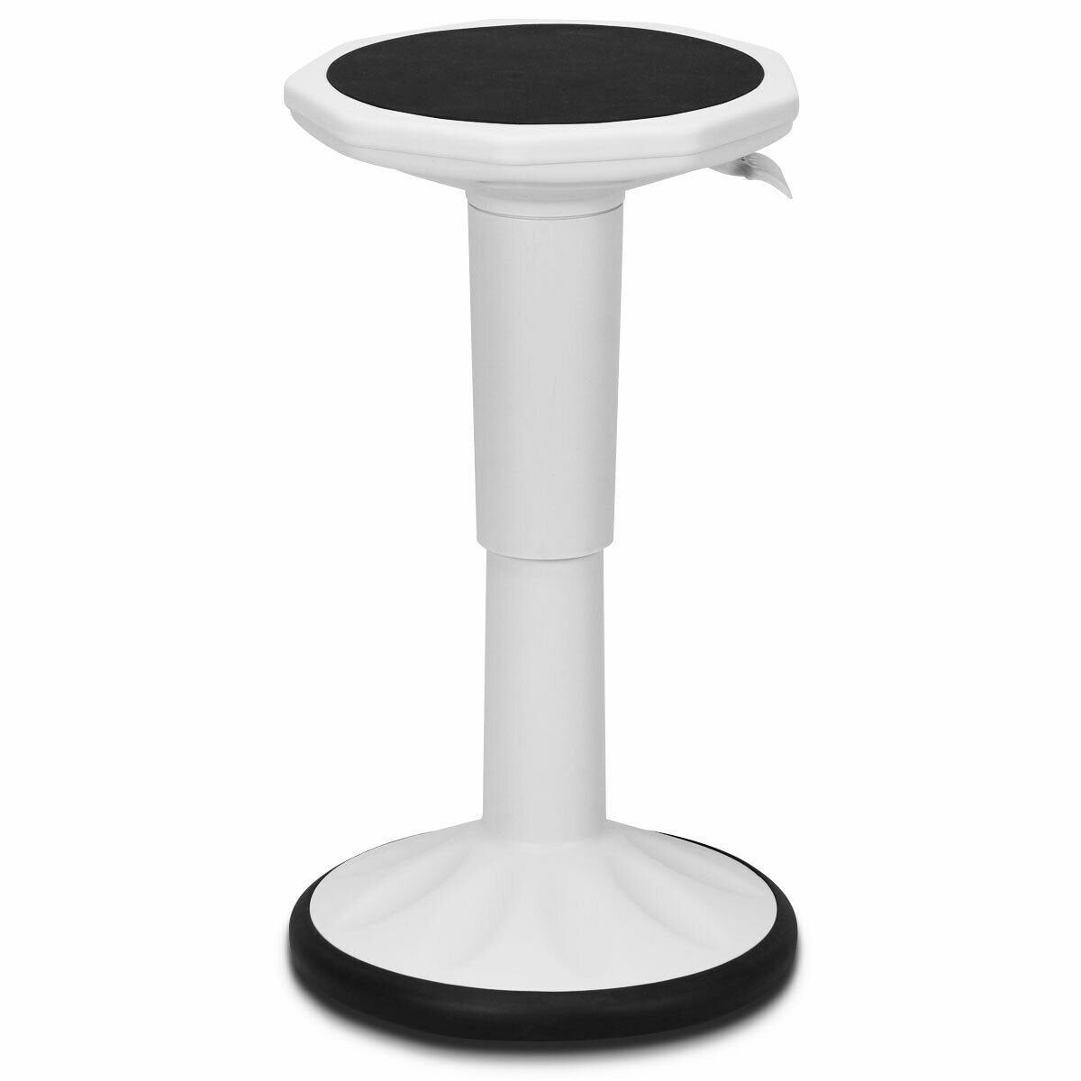 Adjustable Active Learning Stool Sitting Home Office Wobble Chair with Cushion Seat -Black