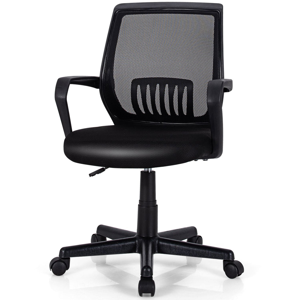 Adjustable Height Ergonomic Home Office Chair with Lumbar Support and 90°-115° Rocking-1 Piece
