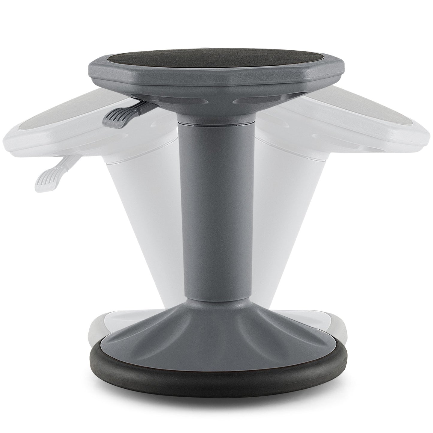 Adjustable Active Learning Stool Sitting Home Office Wobble Chair with Cushion Seat -Black
