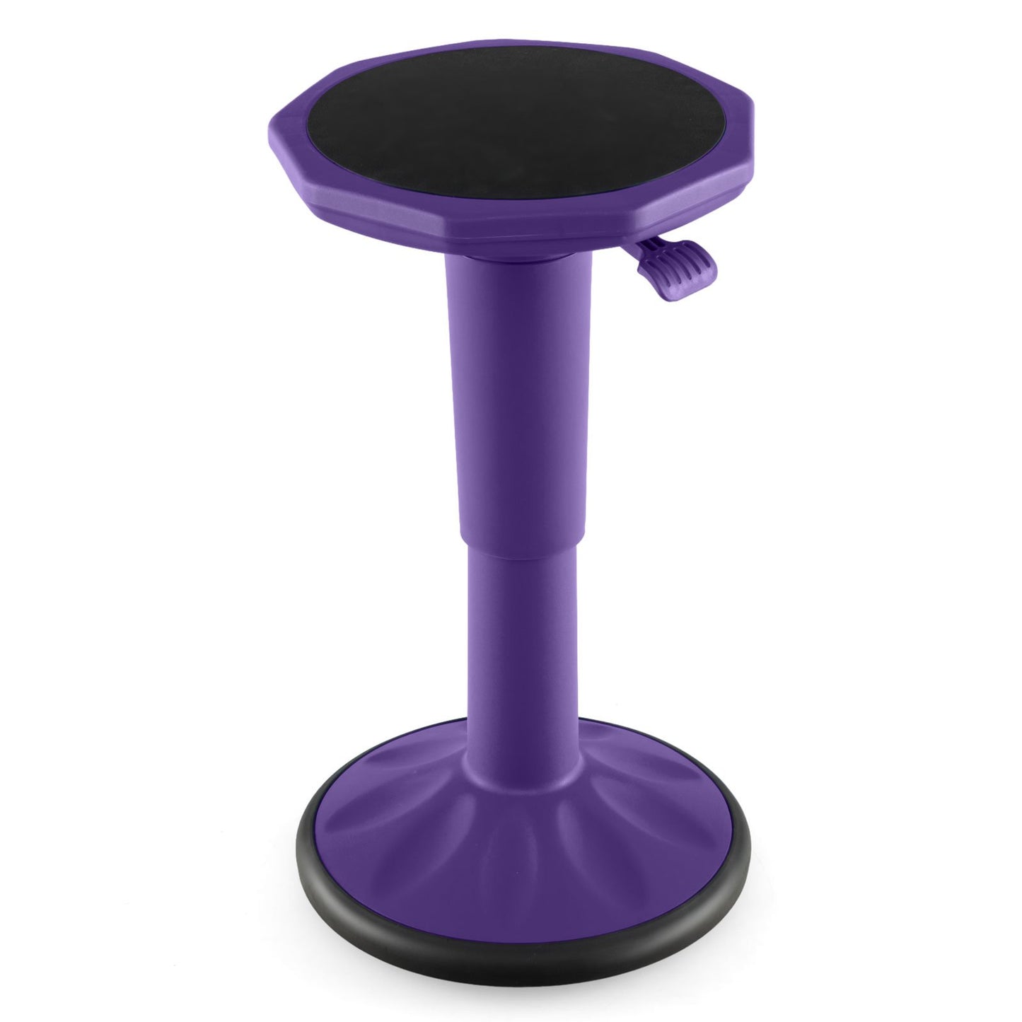 Adjustable Active Learning Stool Sitting Home Office Wobble Chair with Cushion Seat -Black