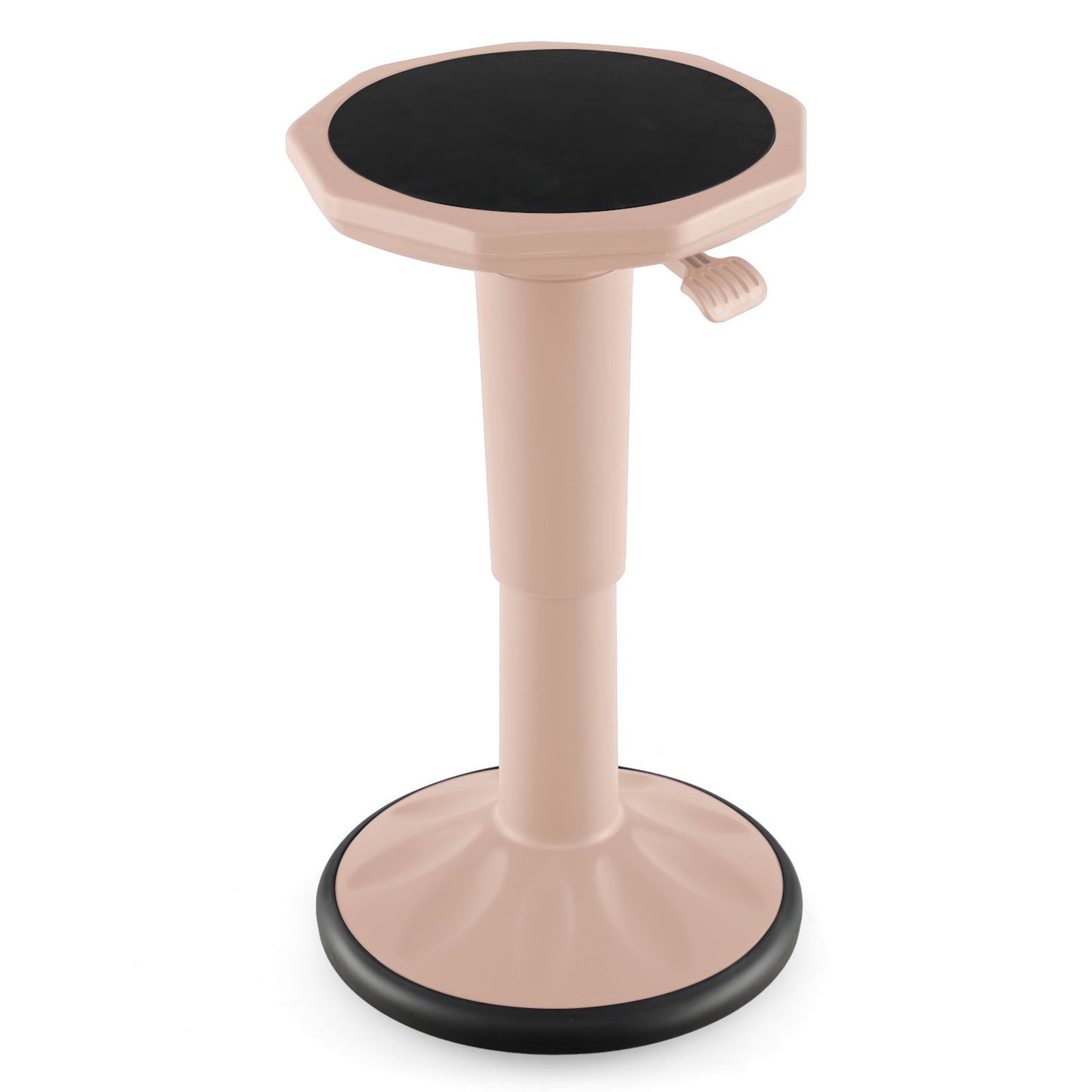 Adjustable Active Learning Stool Sitting Home Office Wobble Chair with Cushion Seat -Black