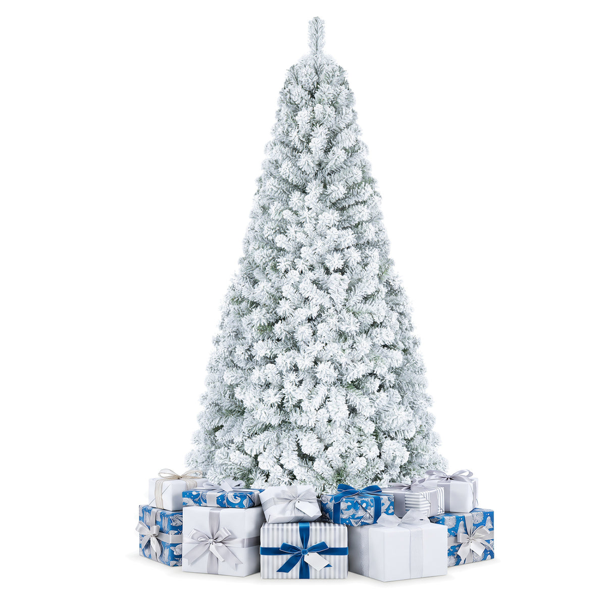 6 ft artificial snow-flocked Christmas tree with branch tips, holiday decor by Wilsons Home Store, snowy festive holiday tree