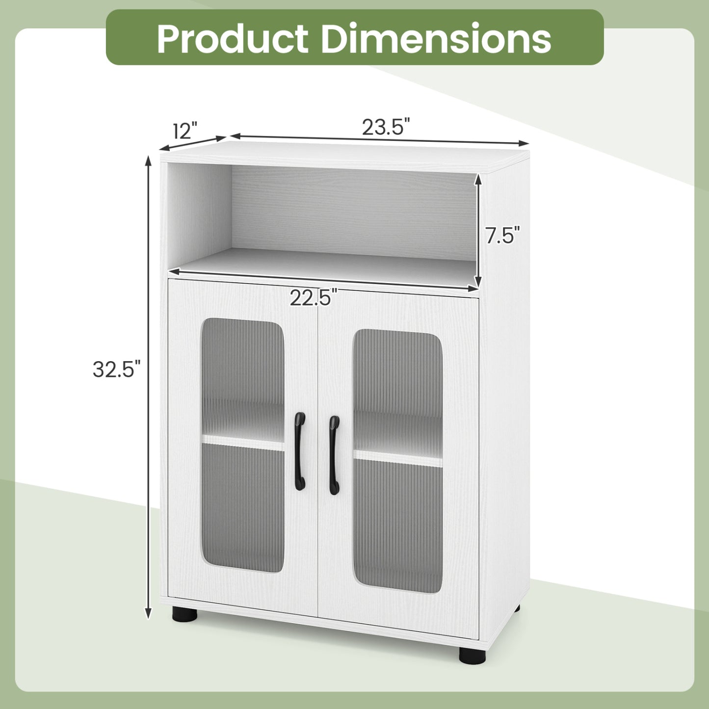 Bathroom Cabinet Set with 59 Inch Tall Cabinet and 2-Door Floor Cabinet-Natural
