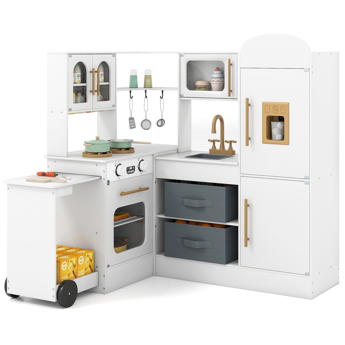 Corner Kitchen with Lights and Sounds for Kids Ages 3+-Coffee