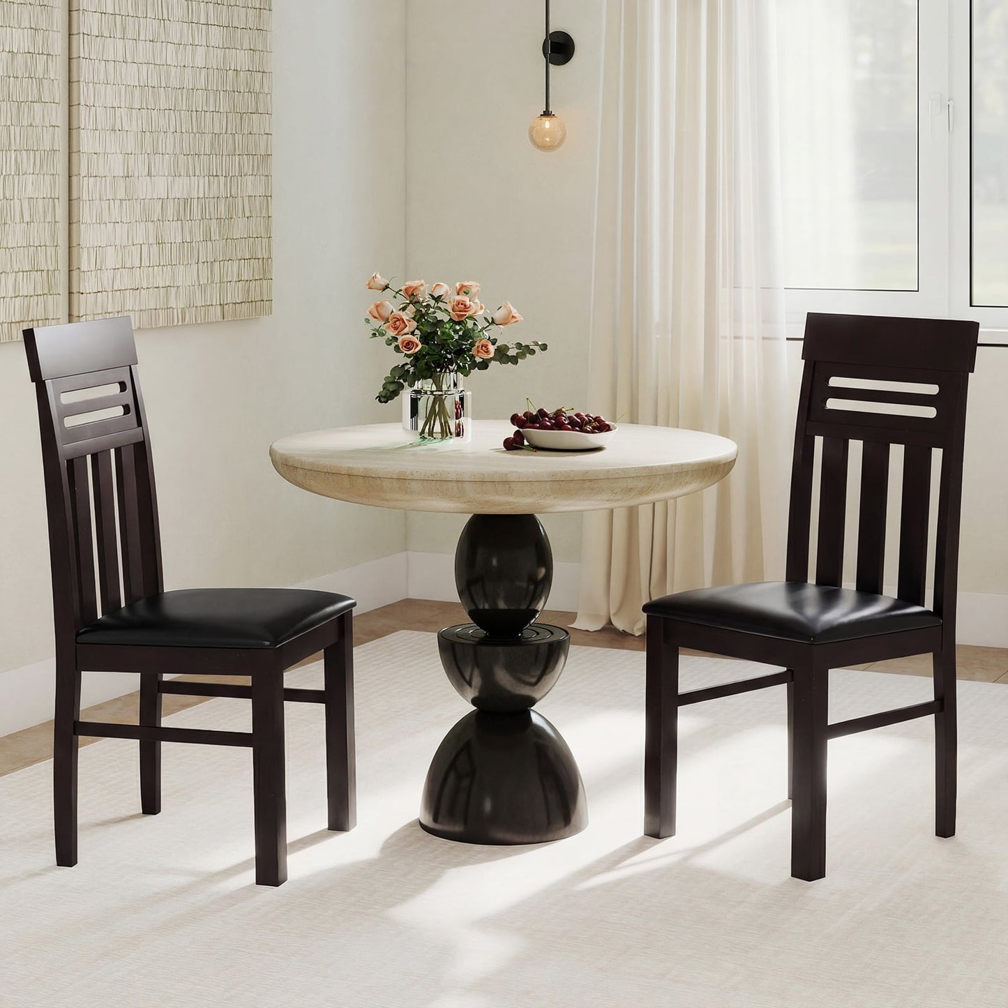 Dining Chairs High Back Dining Room Chairs Set of 2-Black
