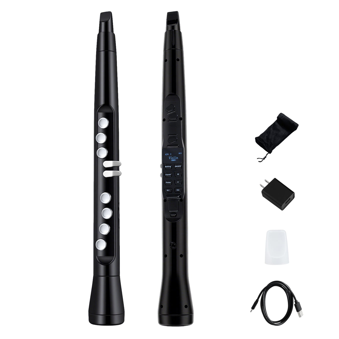 Electronic Wind Instrument Synthesizer Rechargeable Digital Saxophone-Black