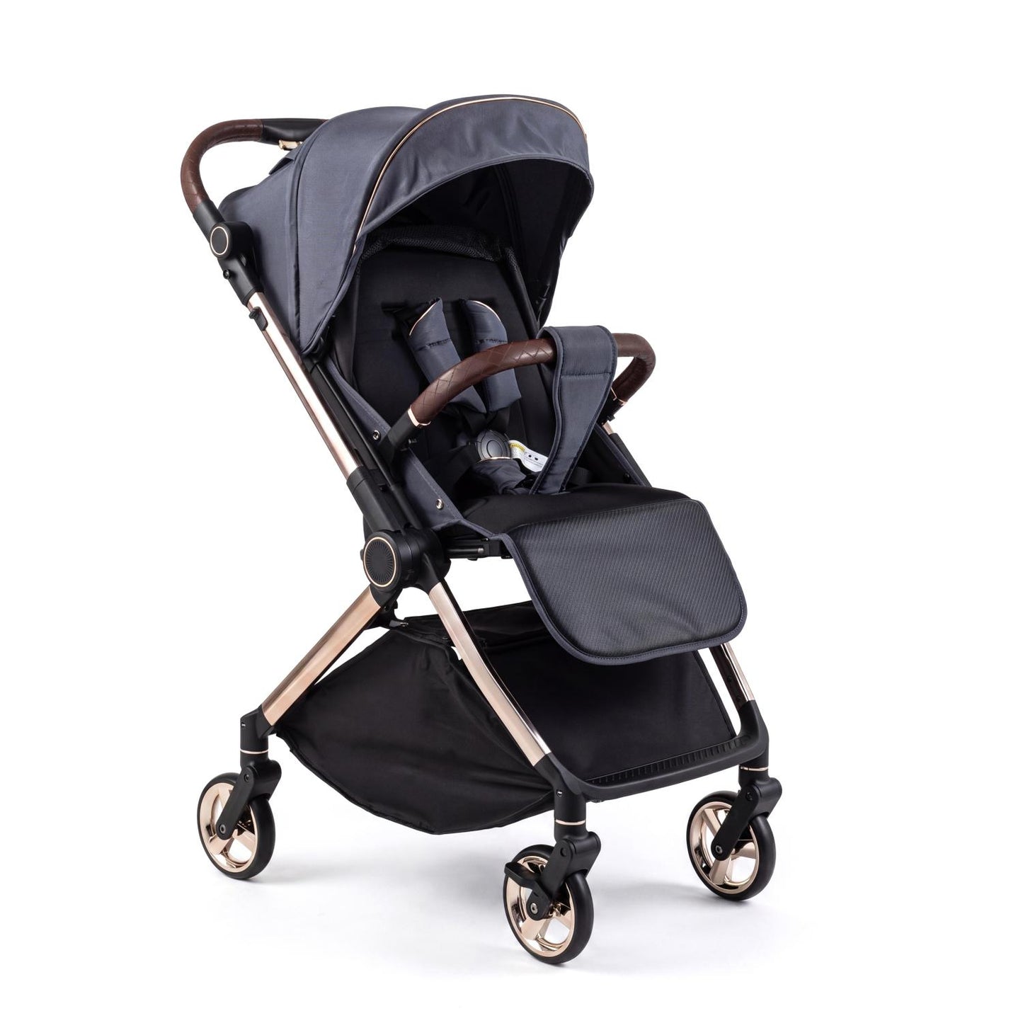 Foldable Baby Stroller with Reversible Handle-Black