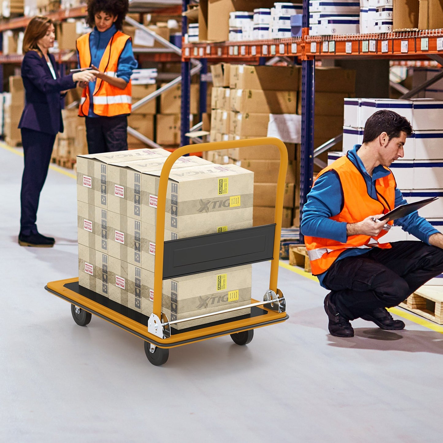 Folding Platform Cart Dolly Hand Truck-Black