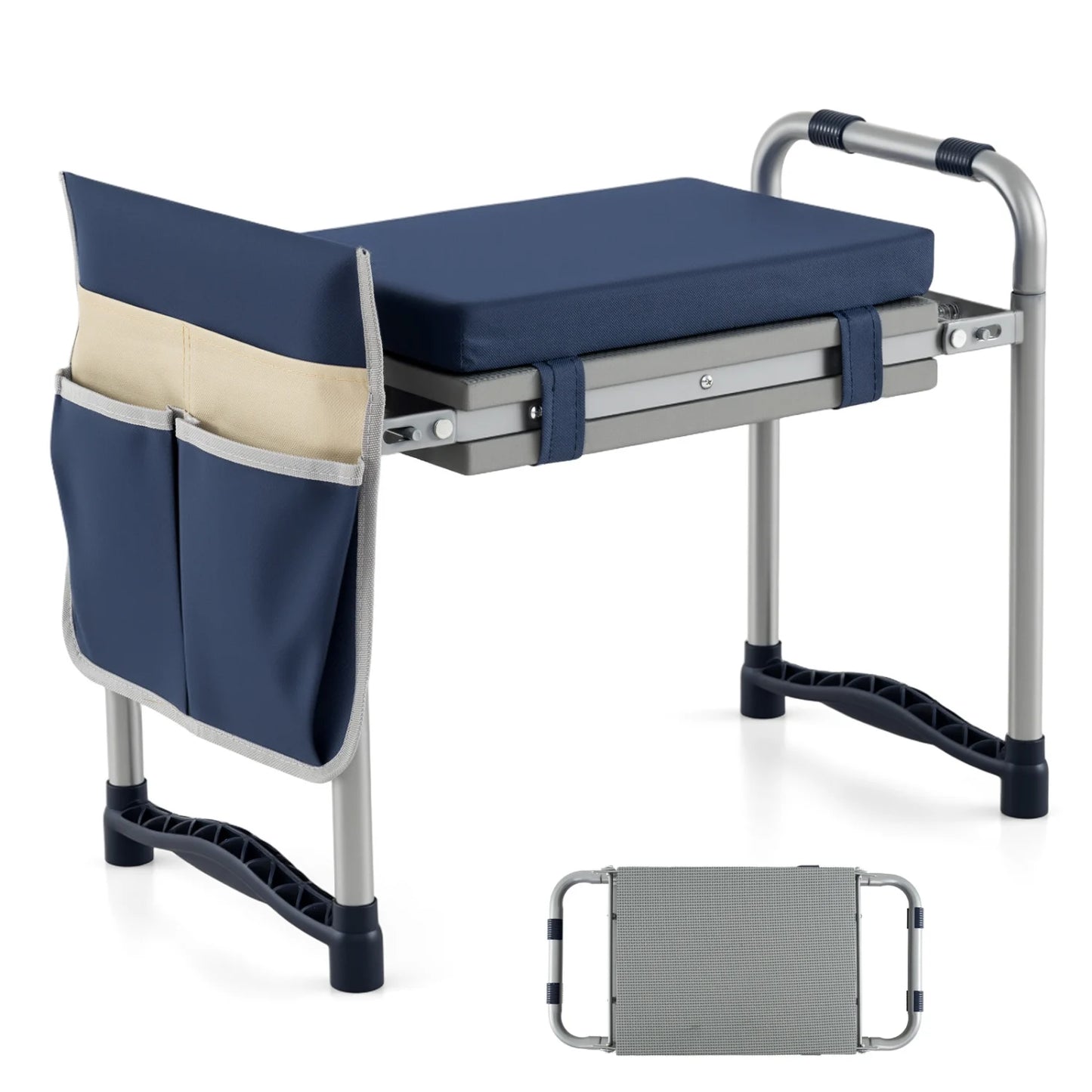 Garden Kneeler and Seat Foldable Gardening Stool with Wide EVA Foam Padding-Green