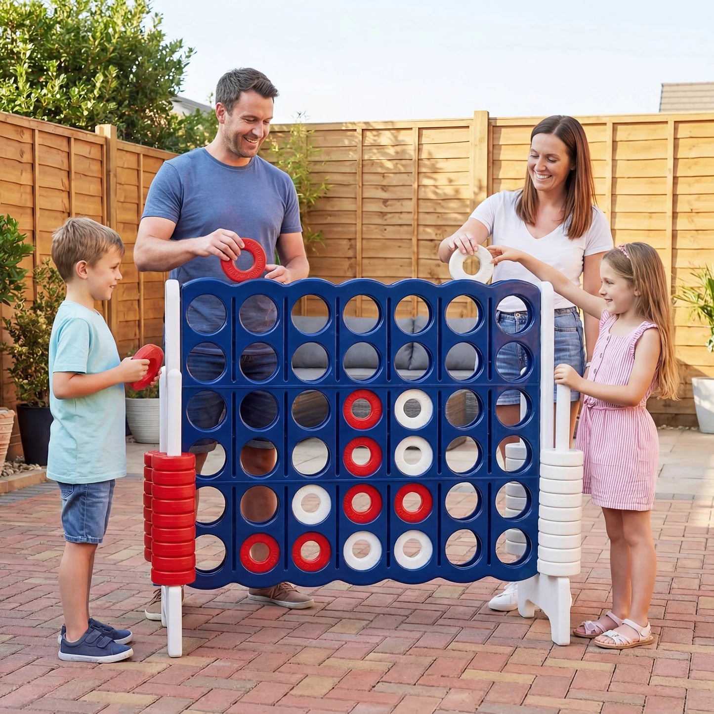 Jumbo 4-to-Score Game Set for Kids and Adults 3.5FT Tall by 4FT Wide Oversized Family Fun Game-Black