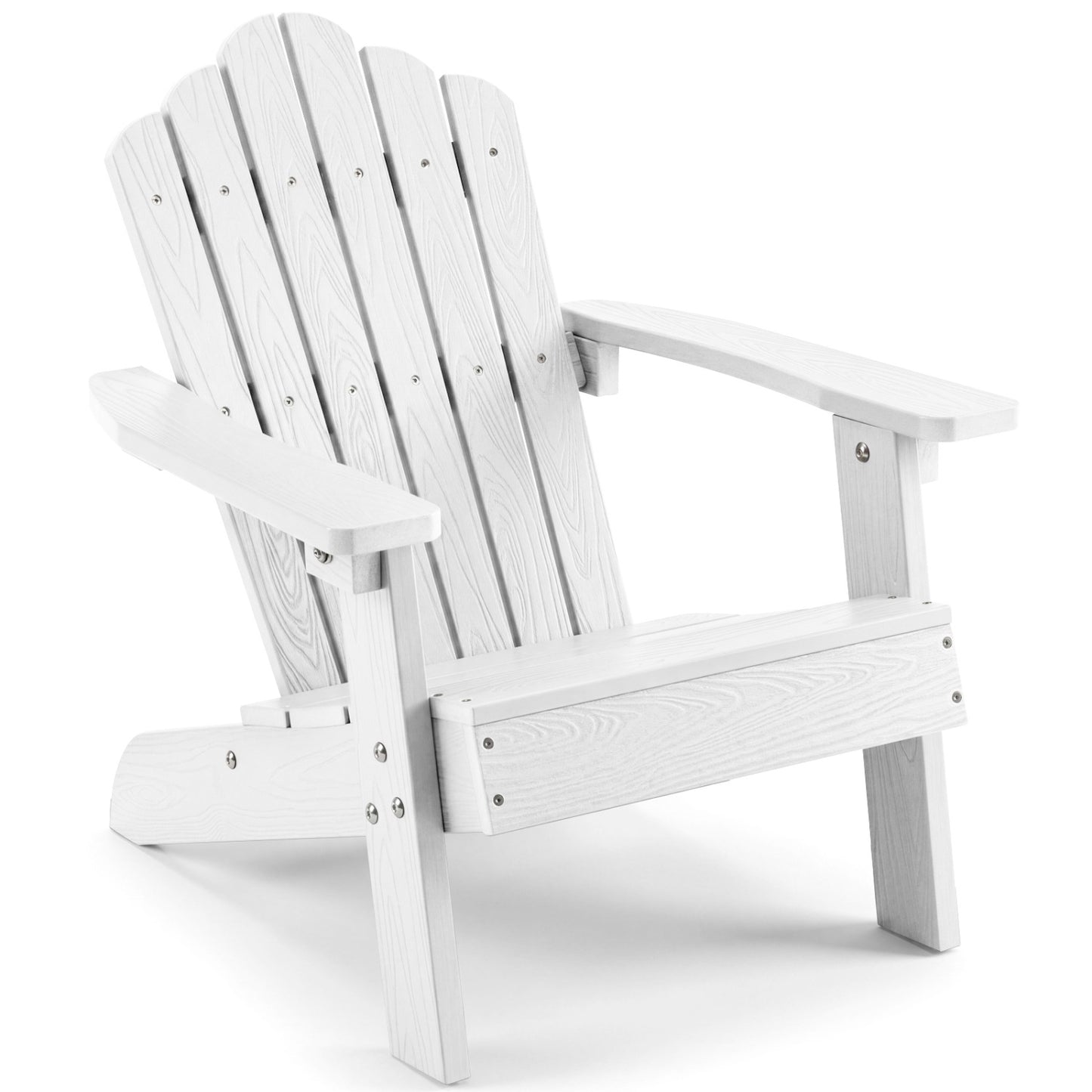 Brown kids Adirondack chair with high backrest and tilt for outdoor use, perfect for children’s outdoor furniture.