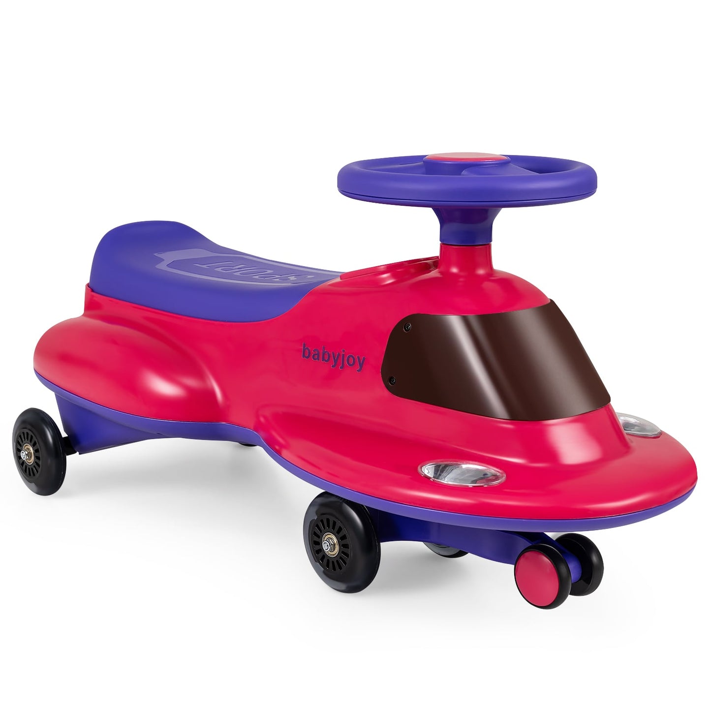 Kids Ride On Toy with Under-seat Storage and LED Flashing Wheels-Blue
