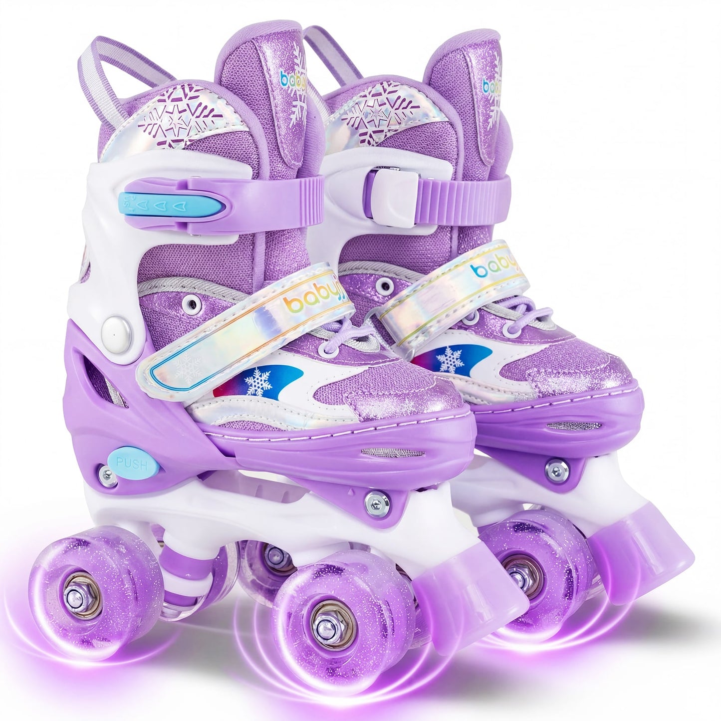 Kids Roller Skates 4 Sizes Adjustable with Light-up Wheels for Toddler Aged 5-7 (S)-Blue