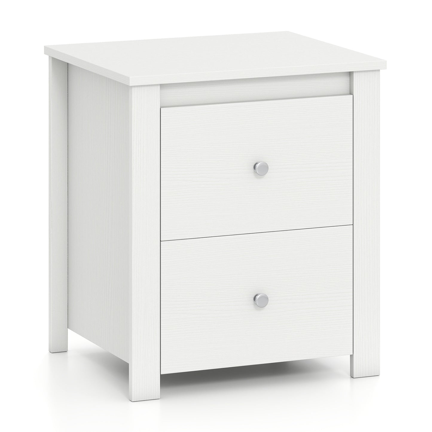 Nightstand with 2 Drawers & Storage for Bedroom Living Room Small Spaces-Black