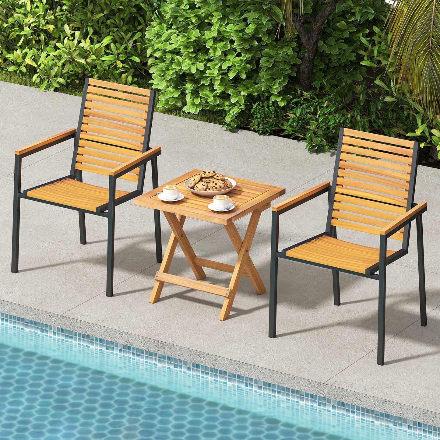 Outdoor Folding Side Table for Small Space and Garden-2