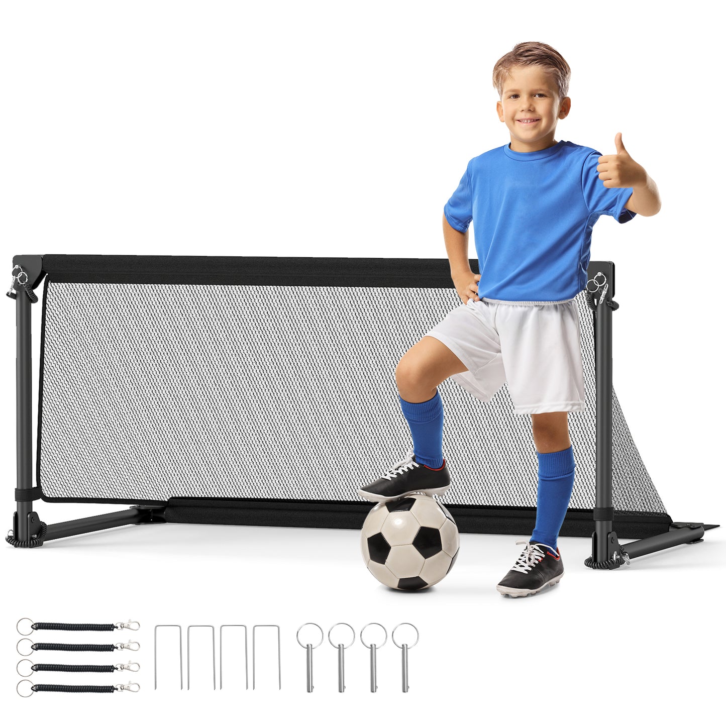 Portable POP Up Toddler Soccer Net with Metal Frame-S
