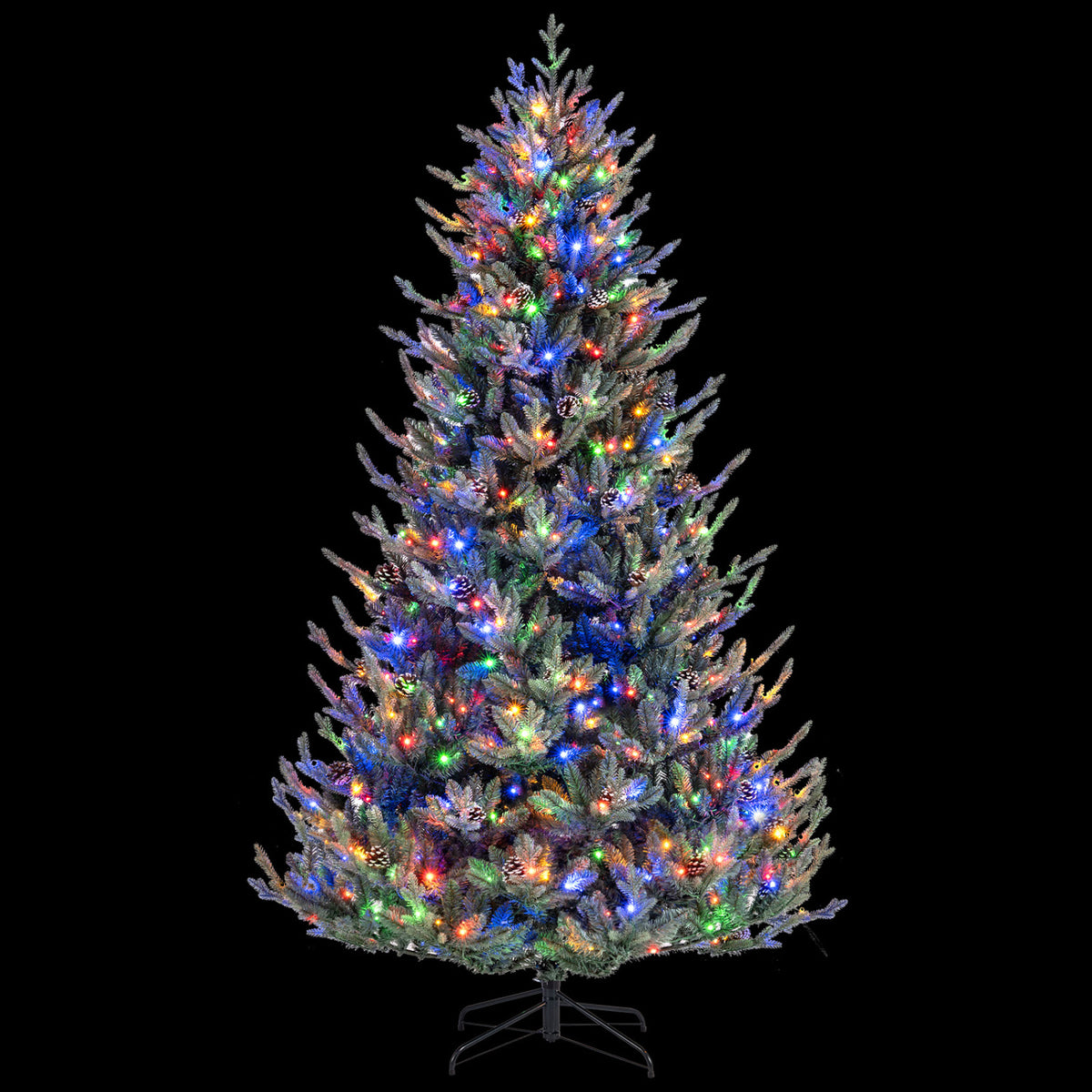 Pre-Lit Artificial Christmas Tree with Multicolored LED Lights-L