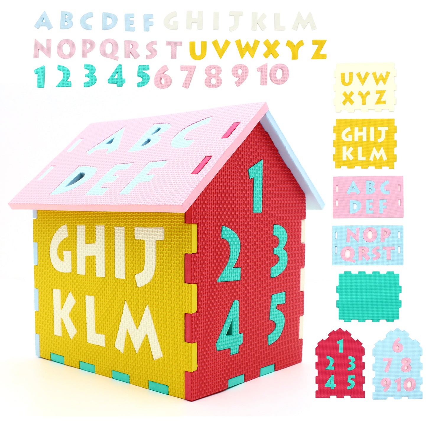 Puzzle Floor Mats with Interlocking Alphabet and Number for Kids