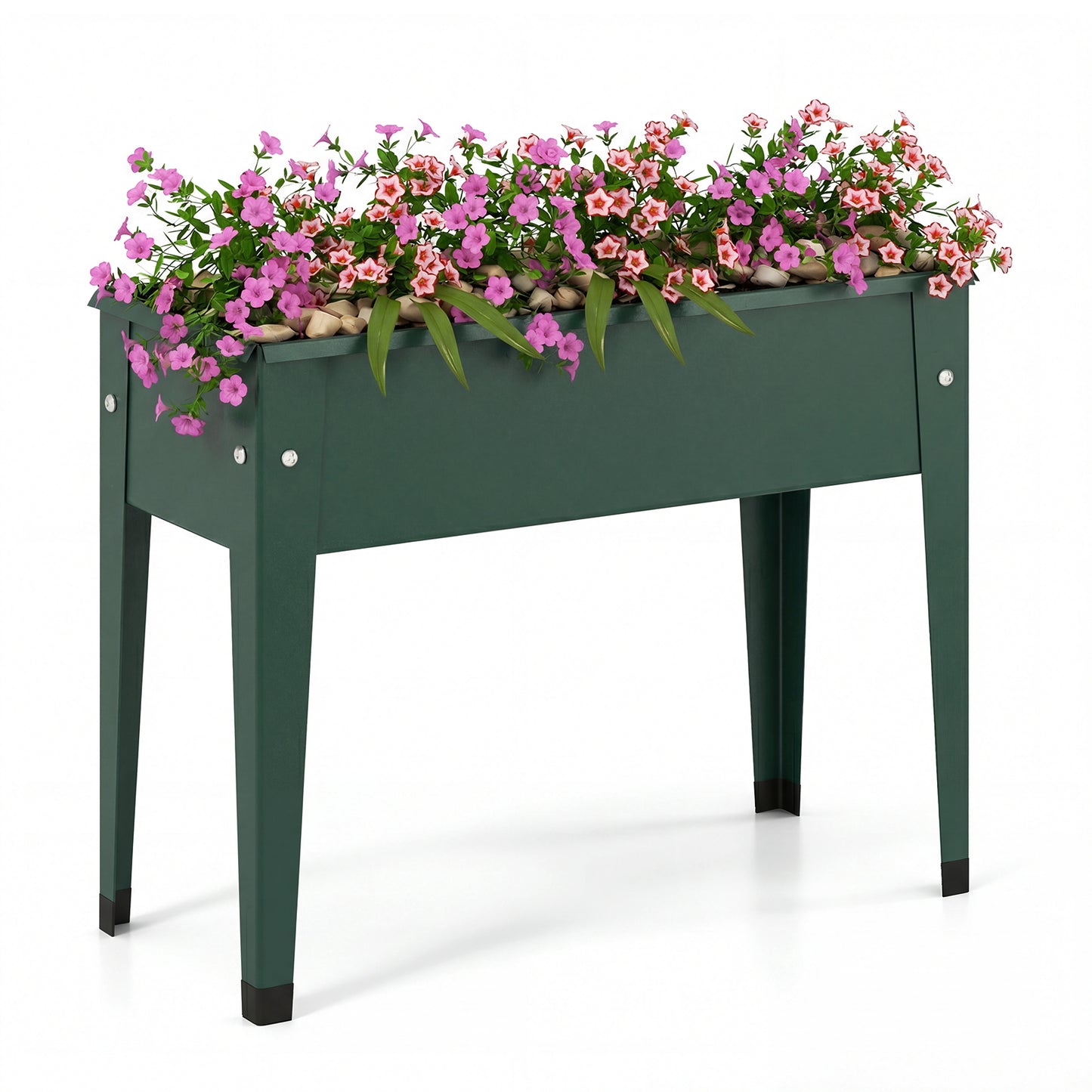 Raised Garden Bed Elevated Metal Planter Box with Legs Drainage Holes-S