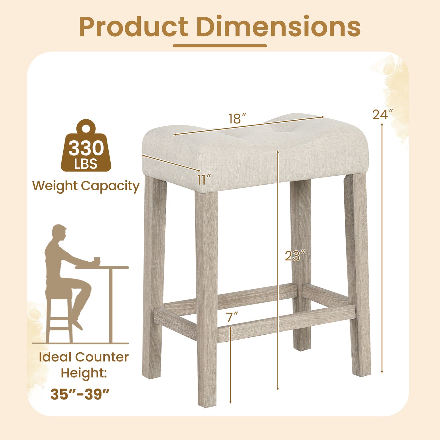 Set of 2 upholstered counter height bar stools with curved saddle seats in light gray, stylish kitchen and dining furniture by Wilsons Home Store