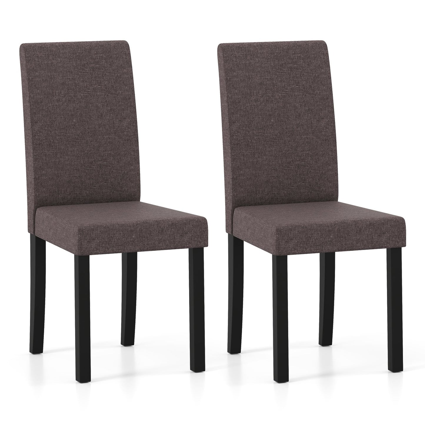 Set of 2 Dining Chair Mid-Century Modern Fabric Upholstered Parson Chairs-Beige