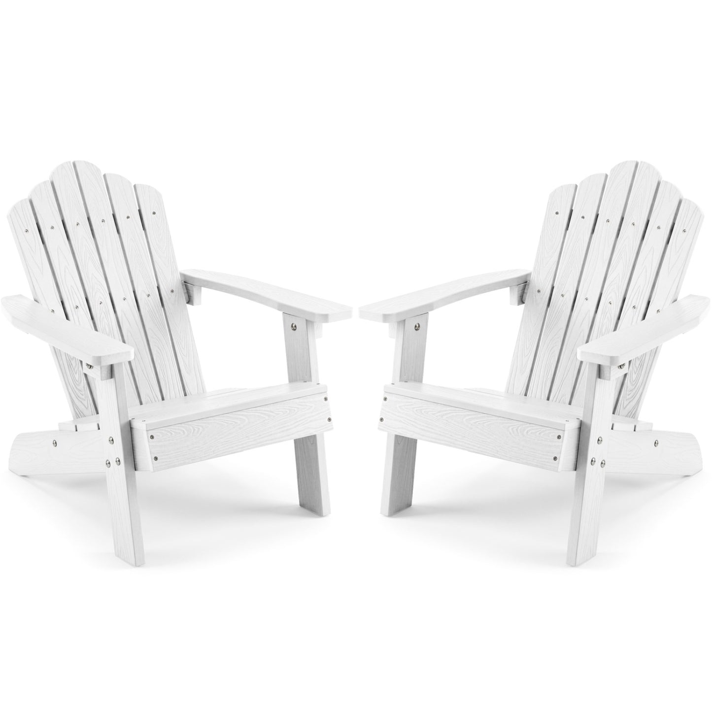 Set of 2 brown kids Adirondack outdoor chairs with high backs and tilt for children, designed for outdoor patio use.