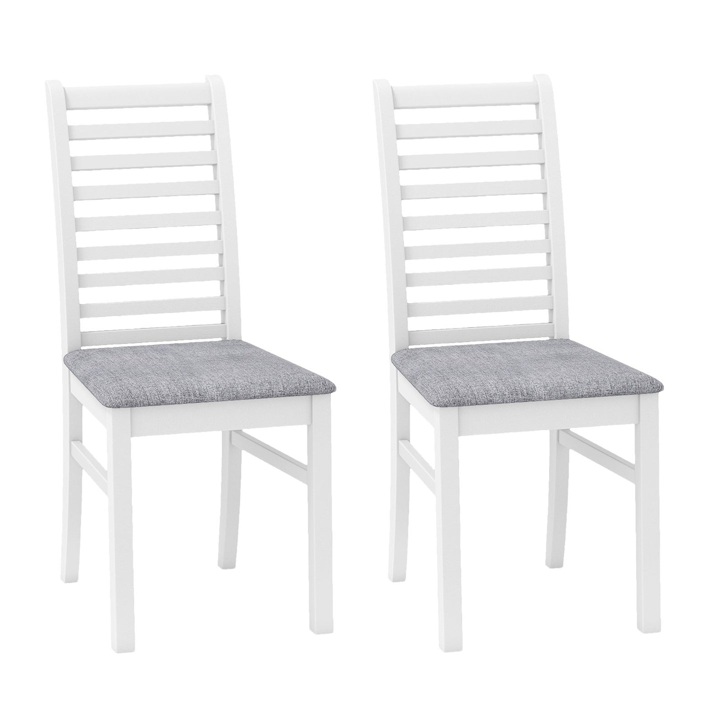 Set of 2 Wooden Dining Chair with Rubber Wood Legs for Living Room-Brown