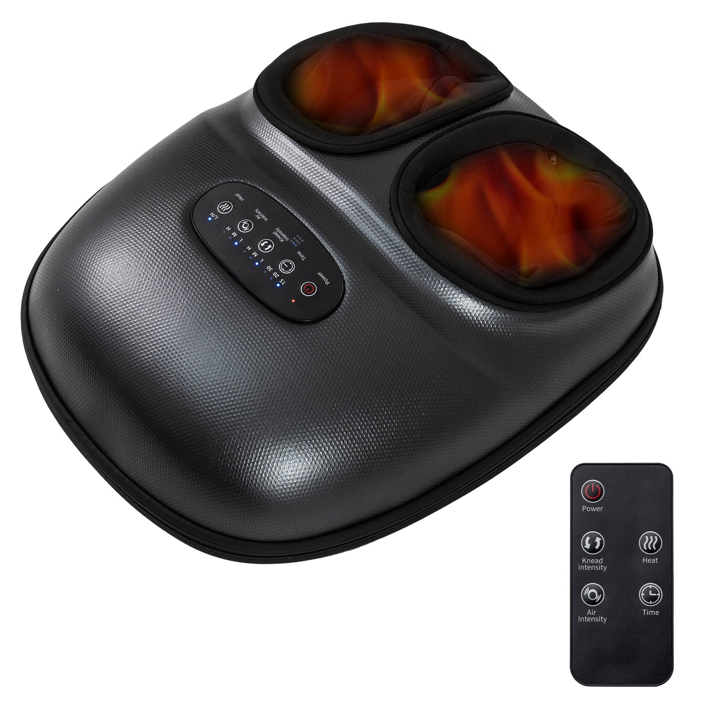 Shiatsu Foot Massager Machine with 2-Level Heat and Air Compression-BK