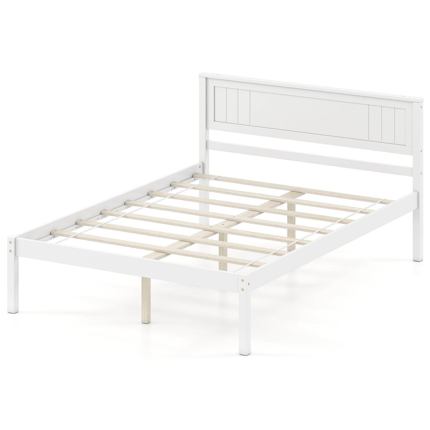 Twin/Full/Queen Size Sturdy Wooden Bed Frame with Headboard and Slat Support-Queen Size