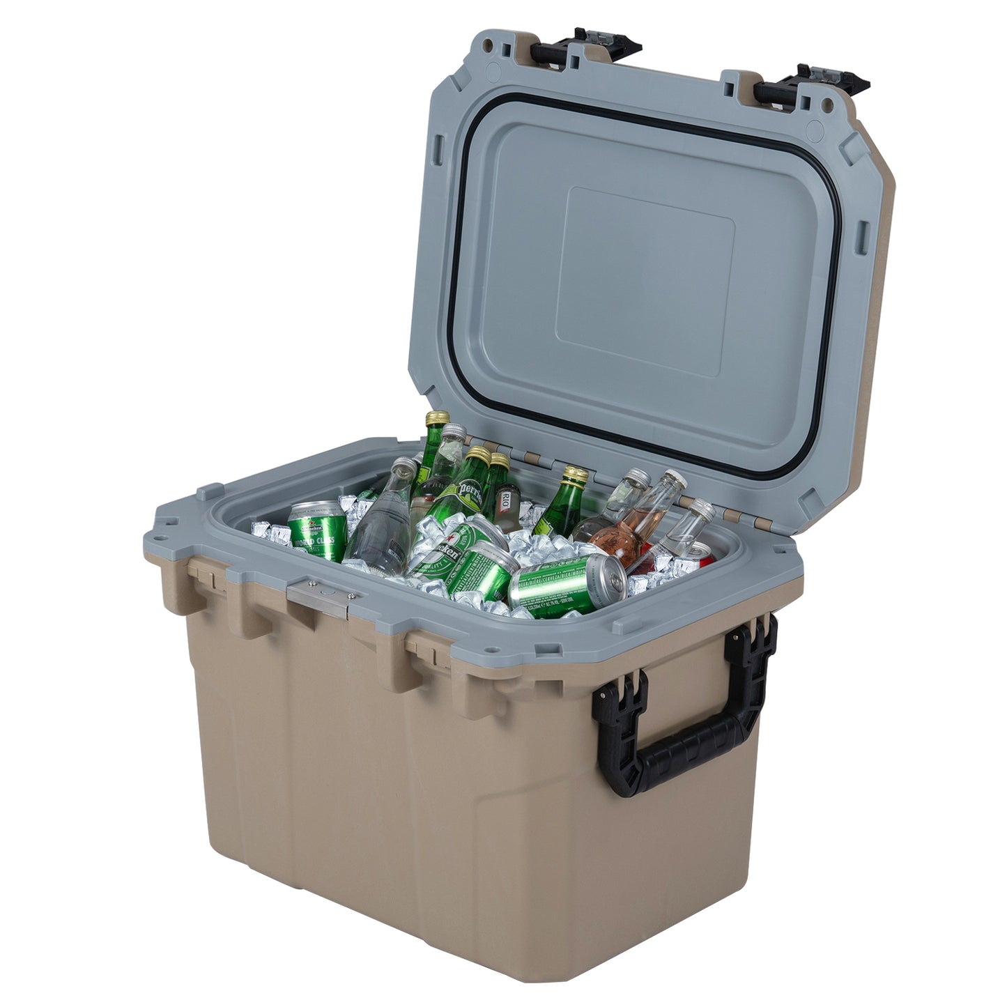 Ultra-Light Injection Molded Cooler 53 QT Hard Ice Chest-Coffee