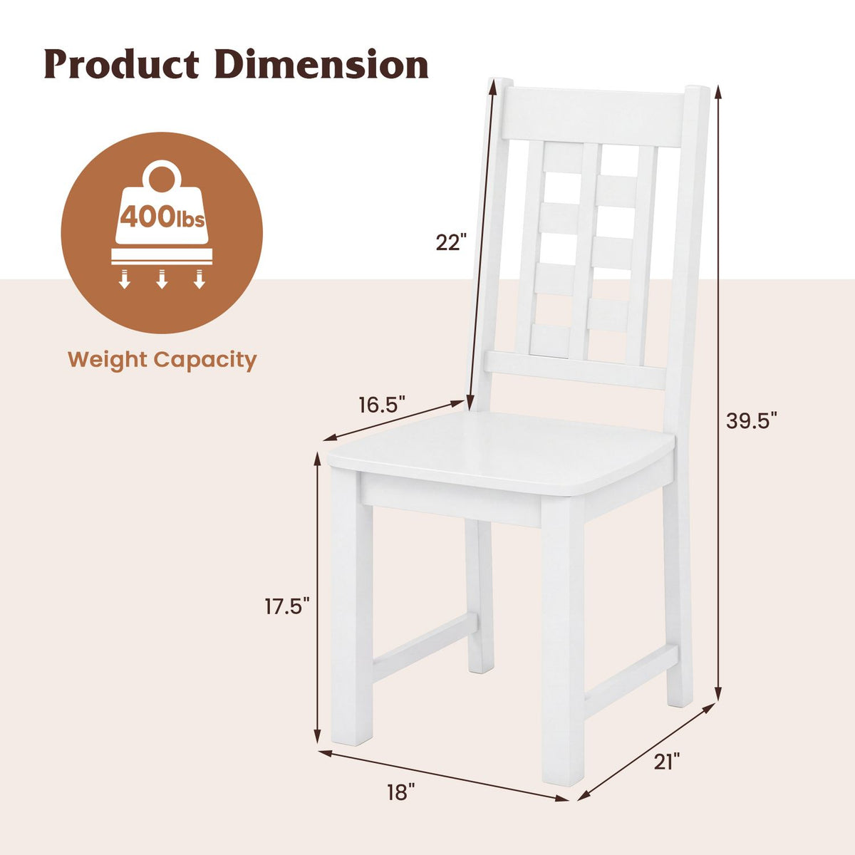 Wooden Dining Chairs Set of 4 Kitchen Chair with Solid Rubber Wood Frame-Black