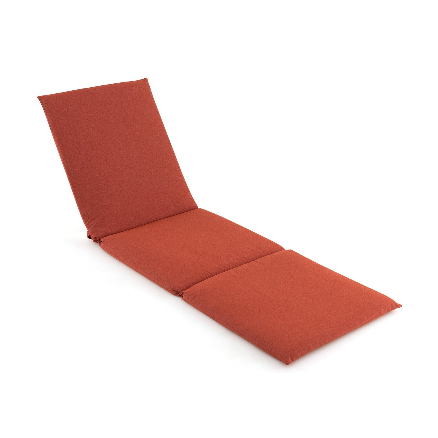 Outdoor Chaise Lounge Cushion Patio Furniture Folding Pad with Fixing Straps-Beige