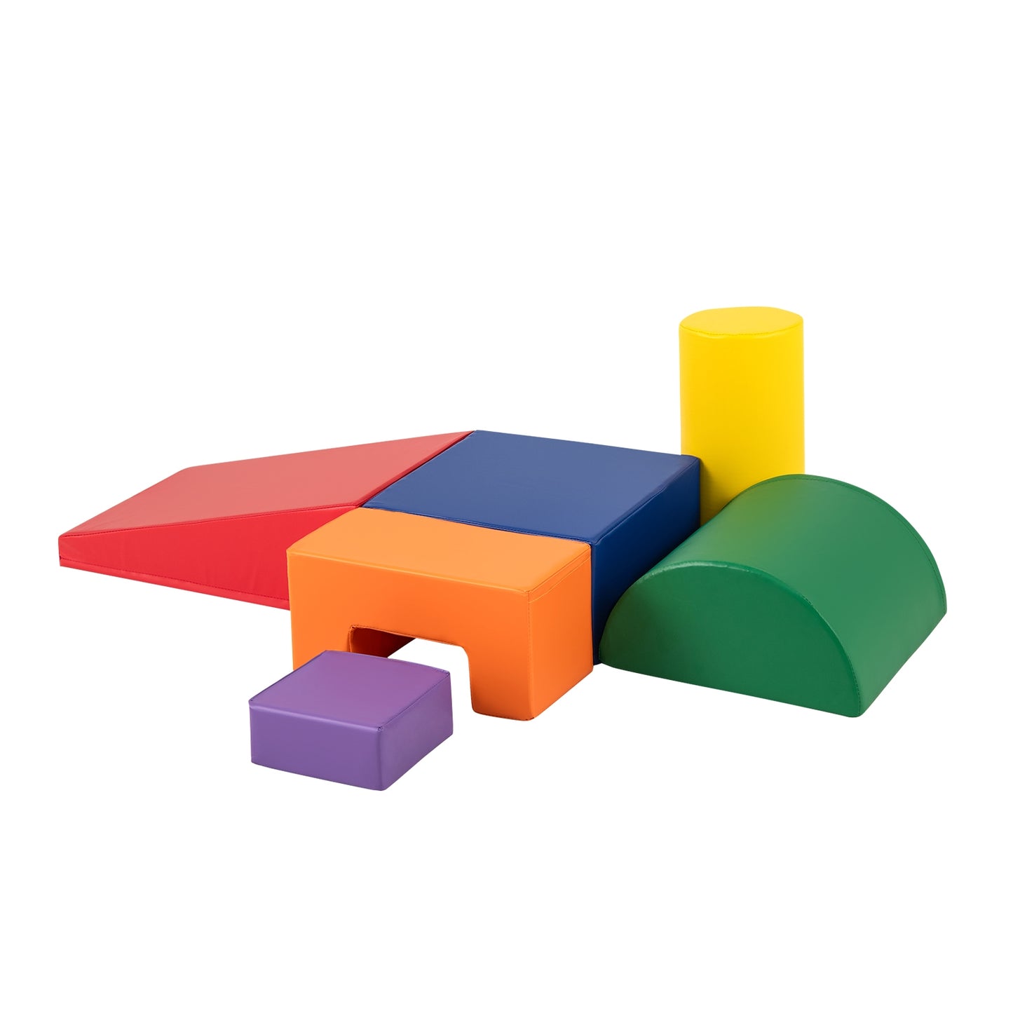 6 Pieces Foam Climbing Blocks Indoor Climb and Crawl Activity Playset with Rectangles-Green