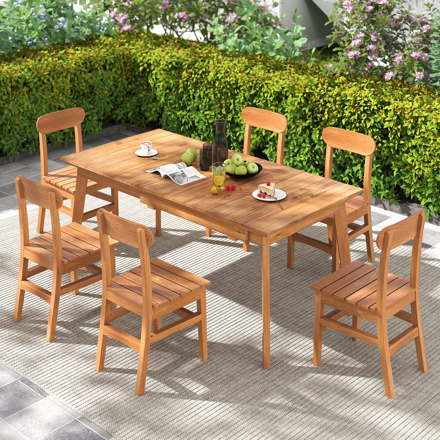 71 Inch-94 Inch 6-8 People Patio Extendable Dining Table