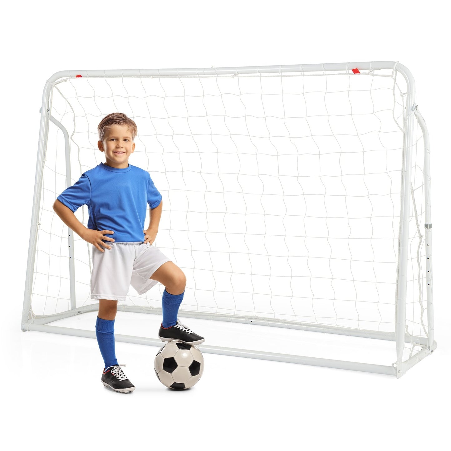 2-in-1 Kids Soccer Rebounder and Soccer Goal with Adjustable Height-Black