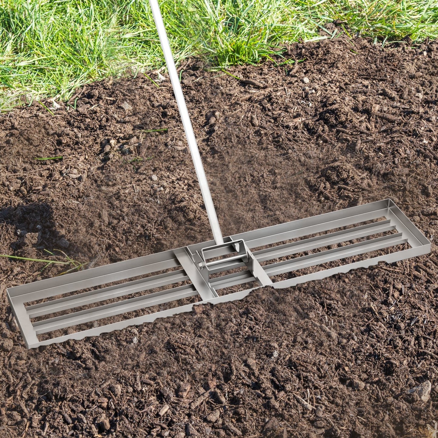 Lawn Leveling Rake 46 x 10 Inch Heavy Duty Lawn Level Tool for Soil-Black